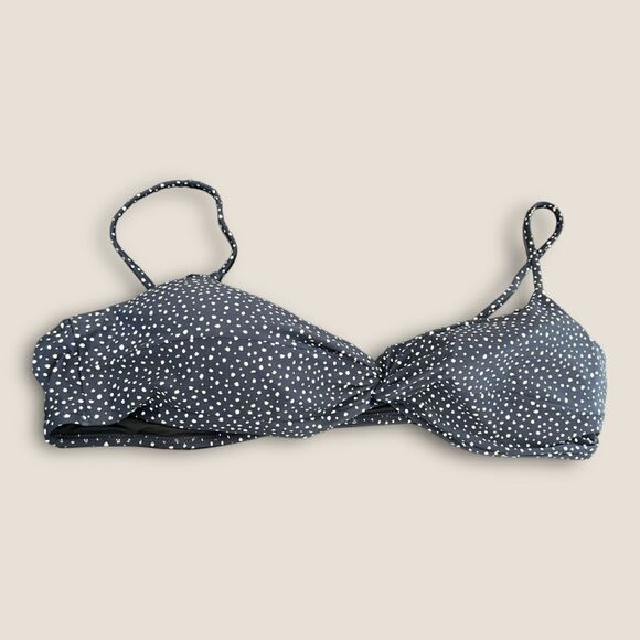 Navy blue polka dots bikini top size 3X, NWT - Picture 3 of 7